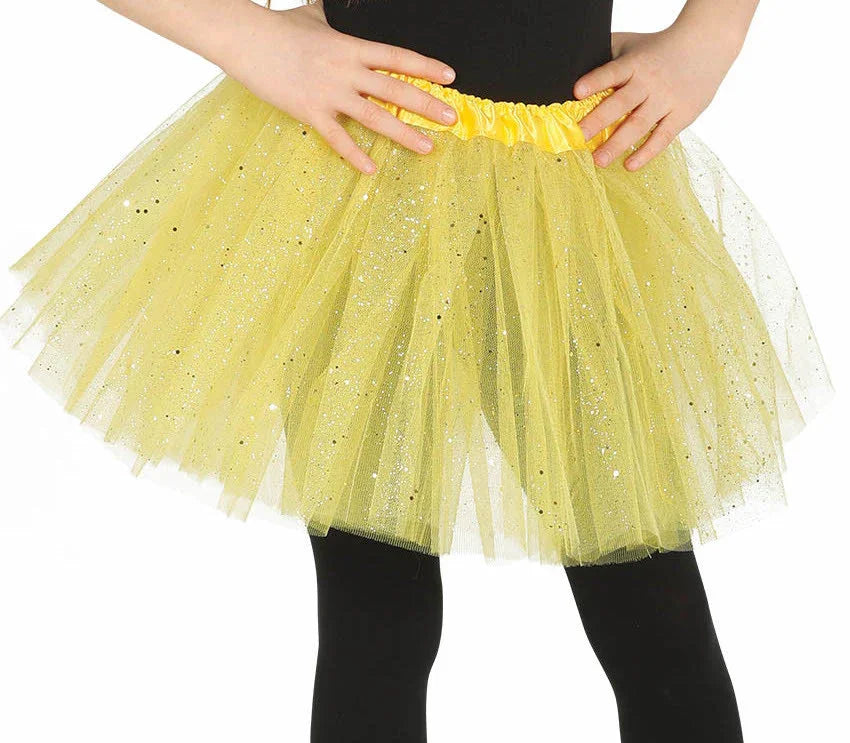 Tutú Amarillo Fluor para Niña con Purpurina Tutús Guirca
